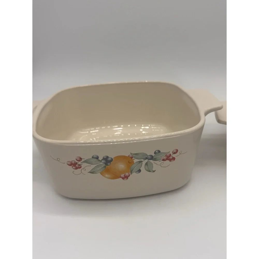 Casserole Dishes w/Lid Corning Ware Abundance Fruit‎ A-1.5-B 1.5 L and A-1-B 1 L